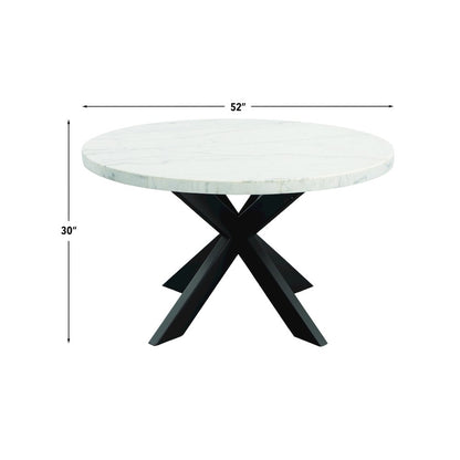 Xena Marble Top 52" Round Dining Table