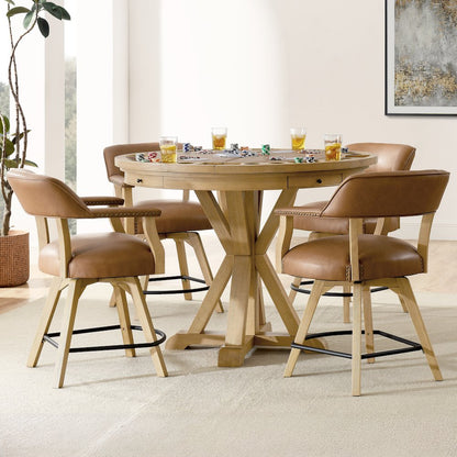 Rylie Counter Table with Game Top, Natural Finish
