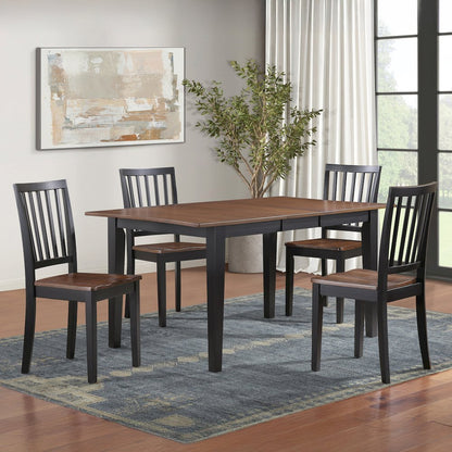 Joplin Solid Wood Two-Tone Farmhouse Chair, Walnut and Ebony finish