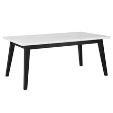 Vida 7-Piece White Marble Dining Set, Black Finish