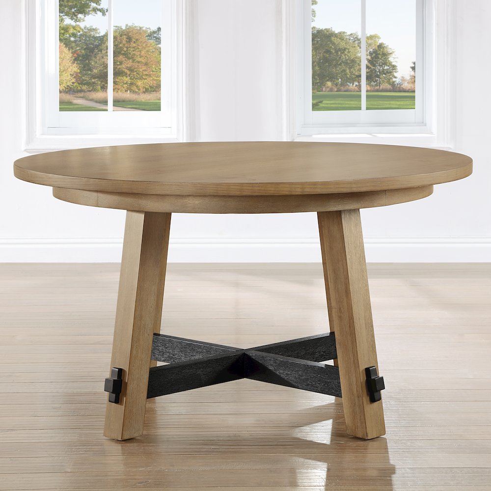 Aubrey Brown 7pc Round Dining Set