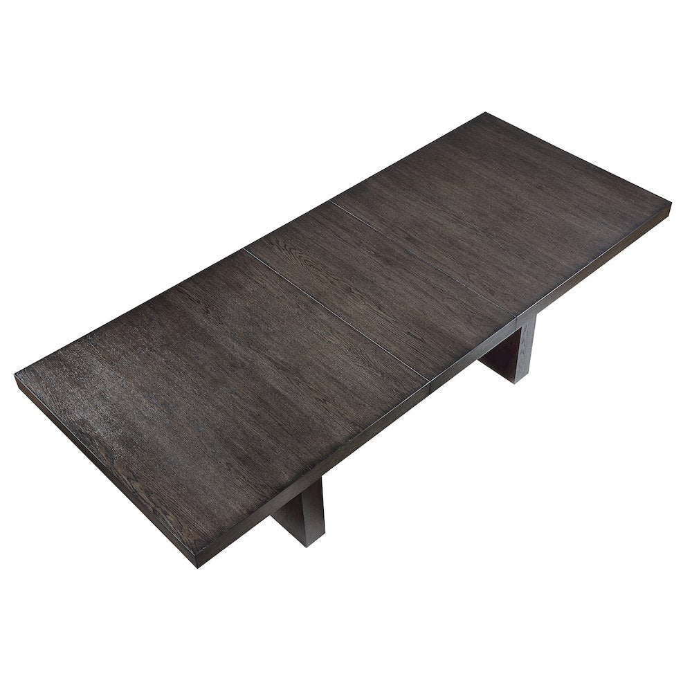 Evan 78-+96-inch Dining Table w/18-inch leaf, 4 Emerald Side Chairs