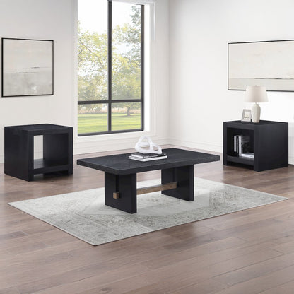 Aubrey 48" Coffee Table, Black Finish
