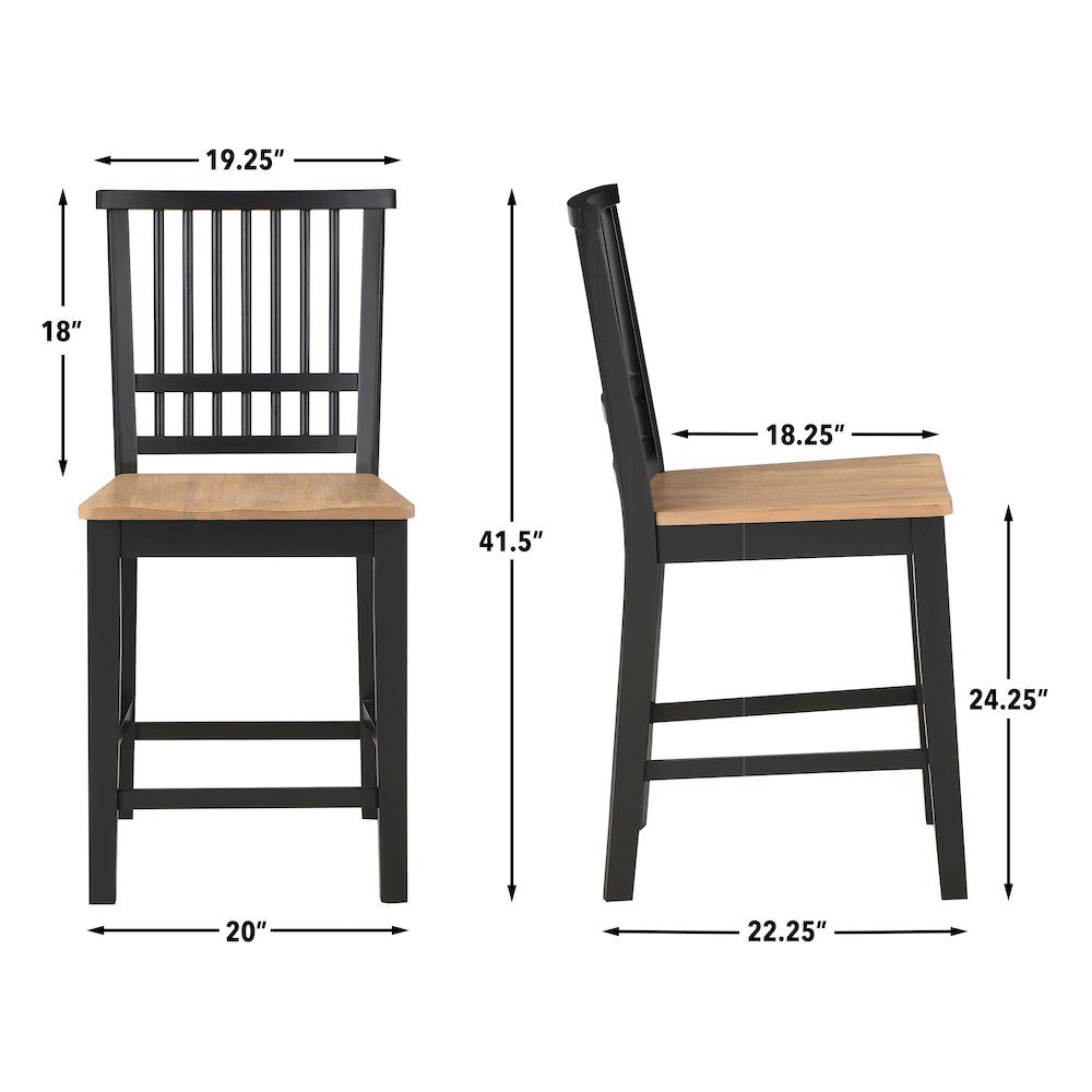 Magnolia 5-Piece Counter Table Dining Set, Black Base