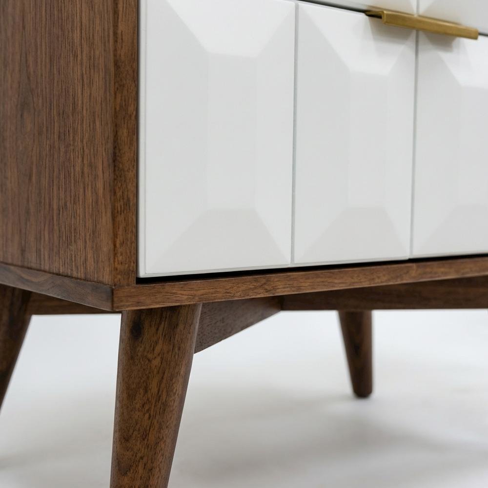 Black Modern Bedroom Nightstand with Minimalist Design and Metal Frame
