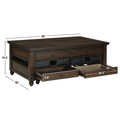 Oliver Lift-Top Cocktail Table w/Casters