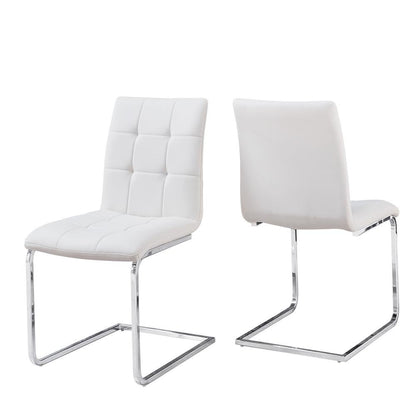 White 5 Piece Glass Top Dining Table Set with 4 Upholstered Chairs for Dining