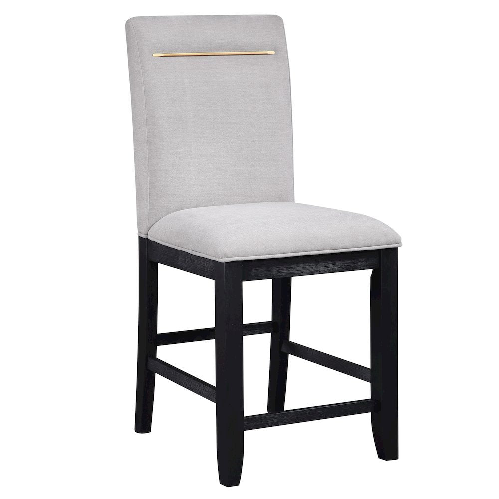 Rubbed Charcoal Finished Counter Height Dining Table for 6 with Chairs and Bench