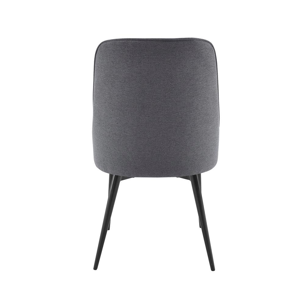 Charcoal Fabric Chairs Set of 2 – Mid Century Upholstered Dining Chairs