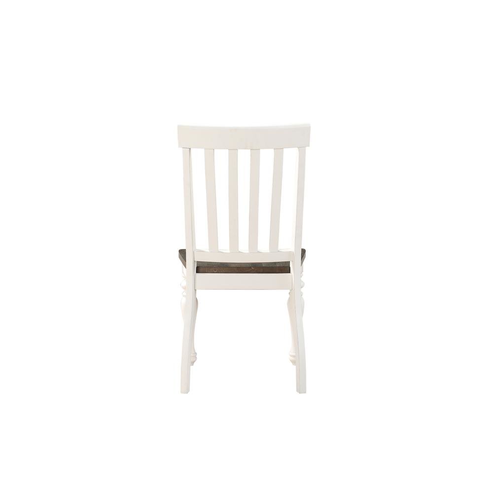 Two Tone Side Chair, Set of 2, Schoolhouse Style, Scooped Wood Seat