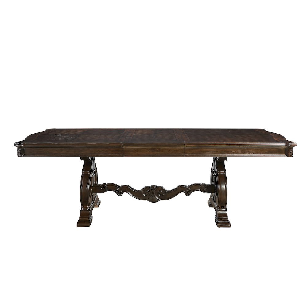 Warm Pecan 96" Extendable Dining Table – Large Oak Veneer Table for 8–10 People