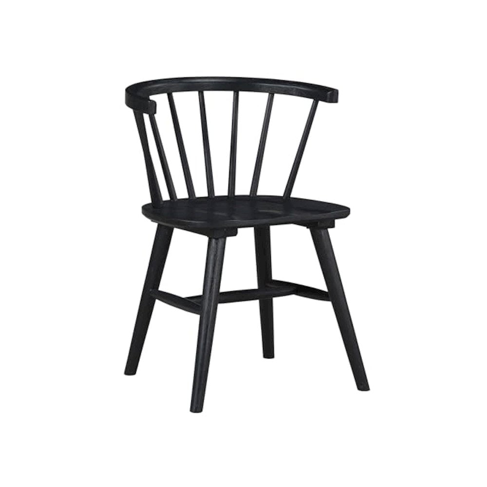 Willow Solid Wood Dining Chair, Black