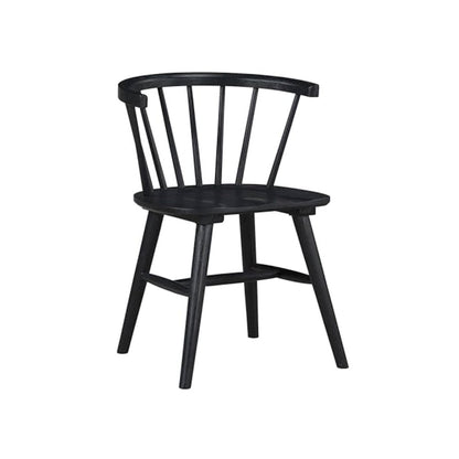 Willow Solid Wood Dining Chair, Black
