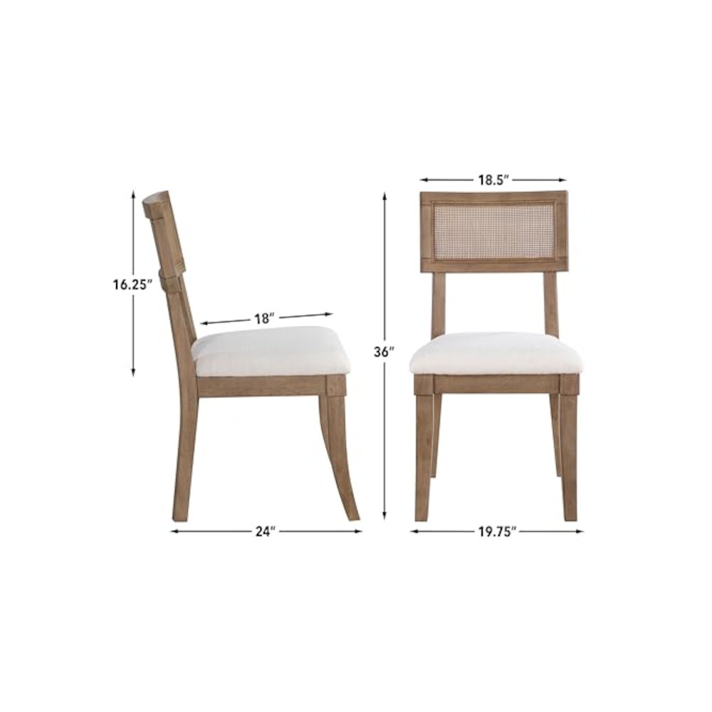 Colvin Brown Cane Side Chair Set of 2