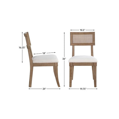 Colvin Brown Cane Side Chair Set of 2
