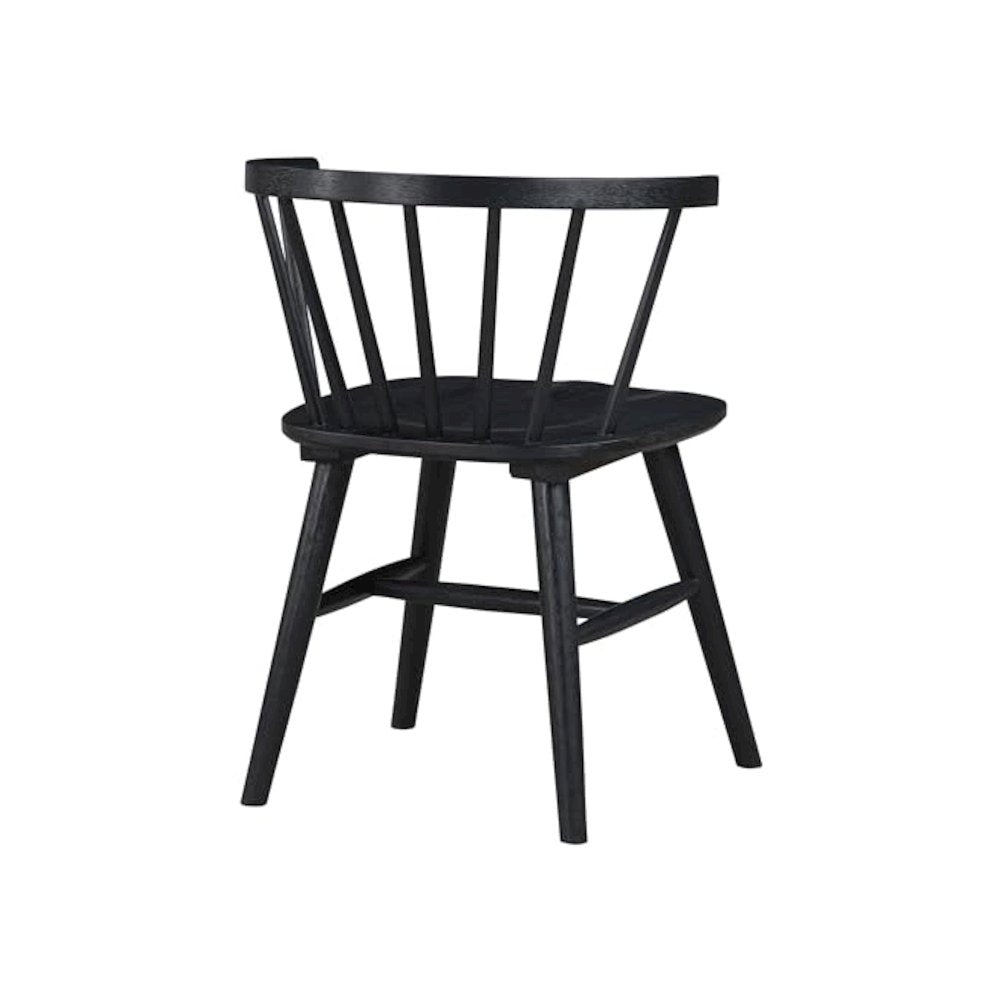 Willow Solid Wood Dining Chair, Black