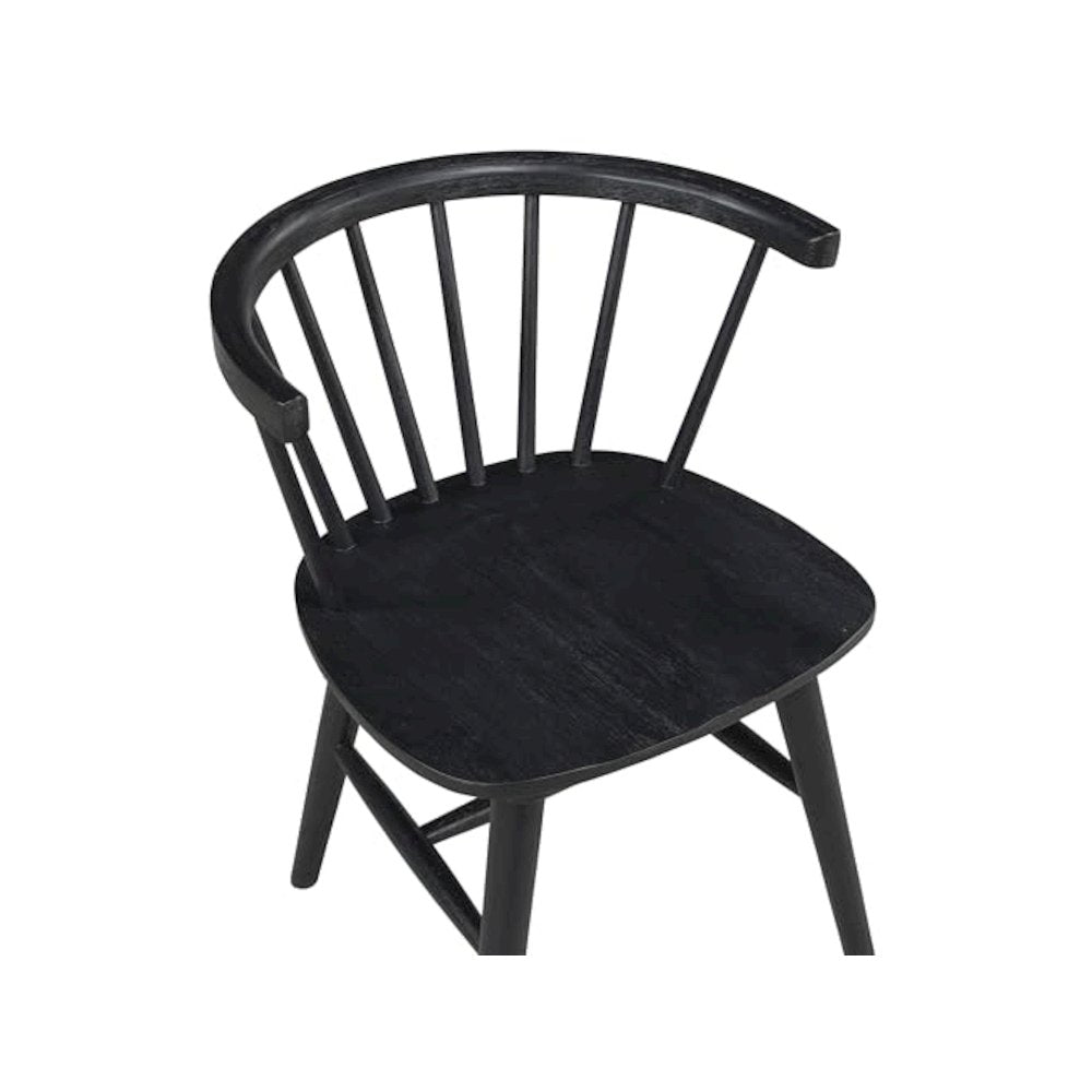 Willow Solid Wood Dining Chair, Black