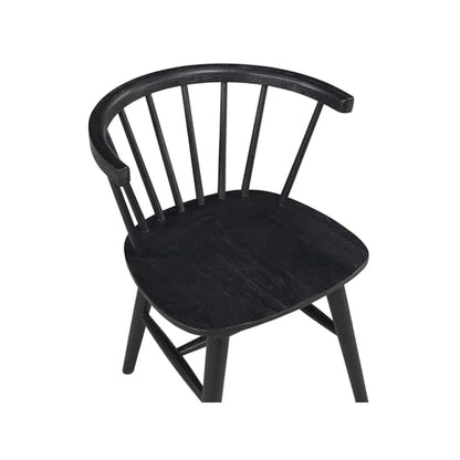 Willow Solid Wood Dining Chair, Black