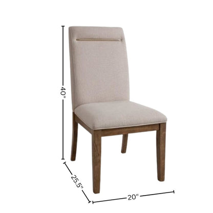Caramel Upholstered Dining Chairs – Set of 2 Comfy Cushioned Wood Frame