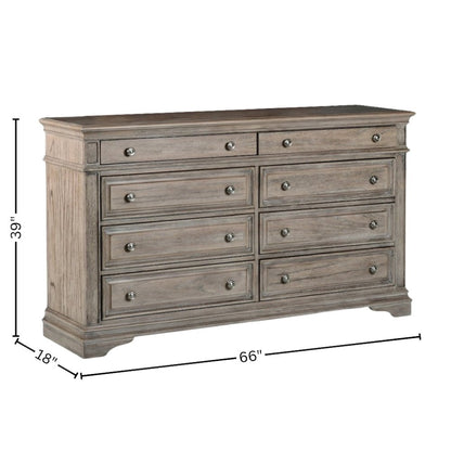 Distressed Driftwood Colored Dresser for Bedroom - Solid Wood Frame