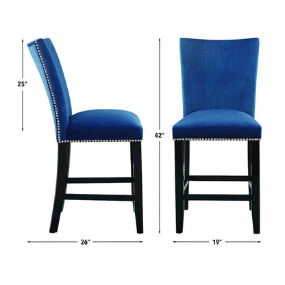 Camila Square 5PC Counter Set Blue Chair