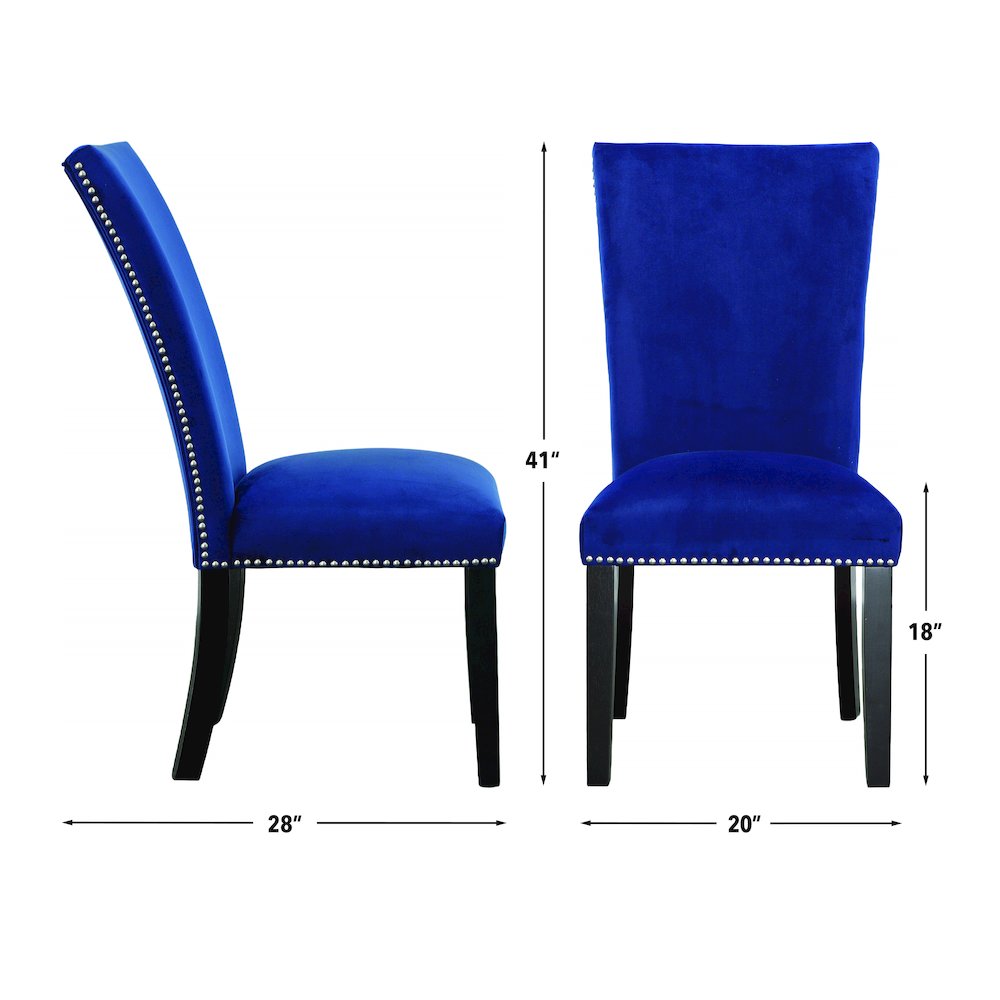 Camila 7PC Rectangle Dining Set Blue Chair