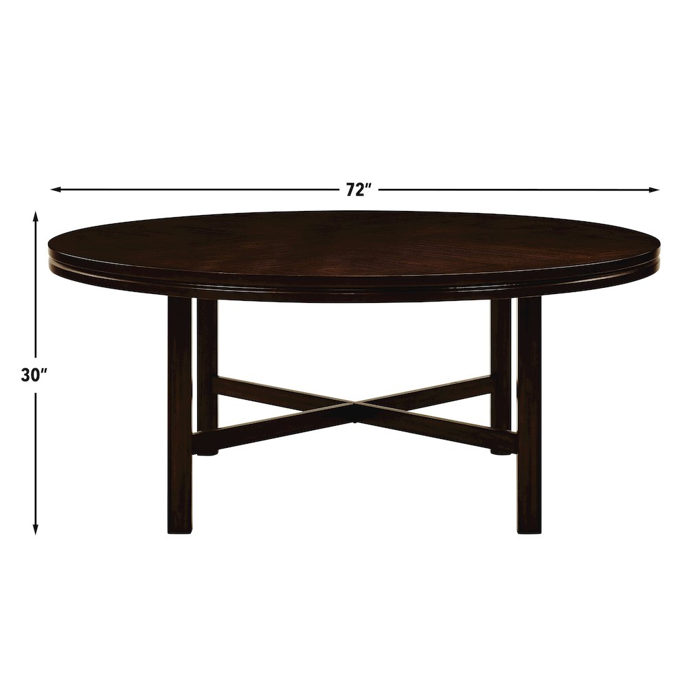 Hartford 72in Dining Set 7 PC with Brown Chairs