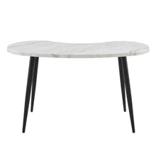 White Marble Veneer Top Desk with Sleek Modern Design for Office Workspace