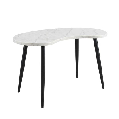White Marble Veneer Top Desk with Sleek Modern Design for Office Workspace