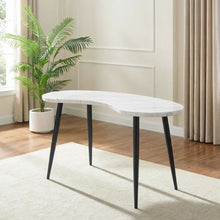 White Marble Veneer Top Desk with Sleek Modern Design for Office Workspace