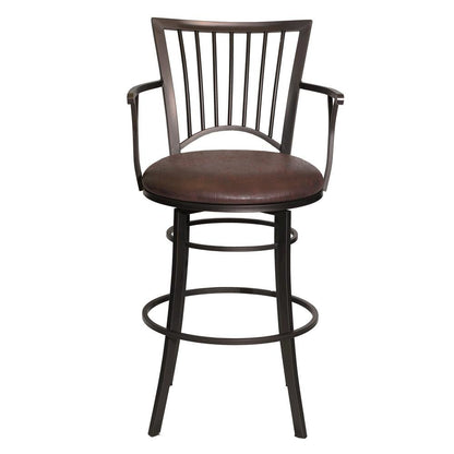 Stylish Swivel Barstool with Coach/Gunmetal Finish and Steel Frame
