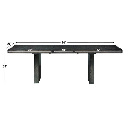 Evan 5-Piece 78-96 Inch w/18-inch leaf Table, 5 White Chairs