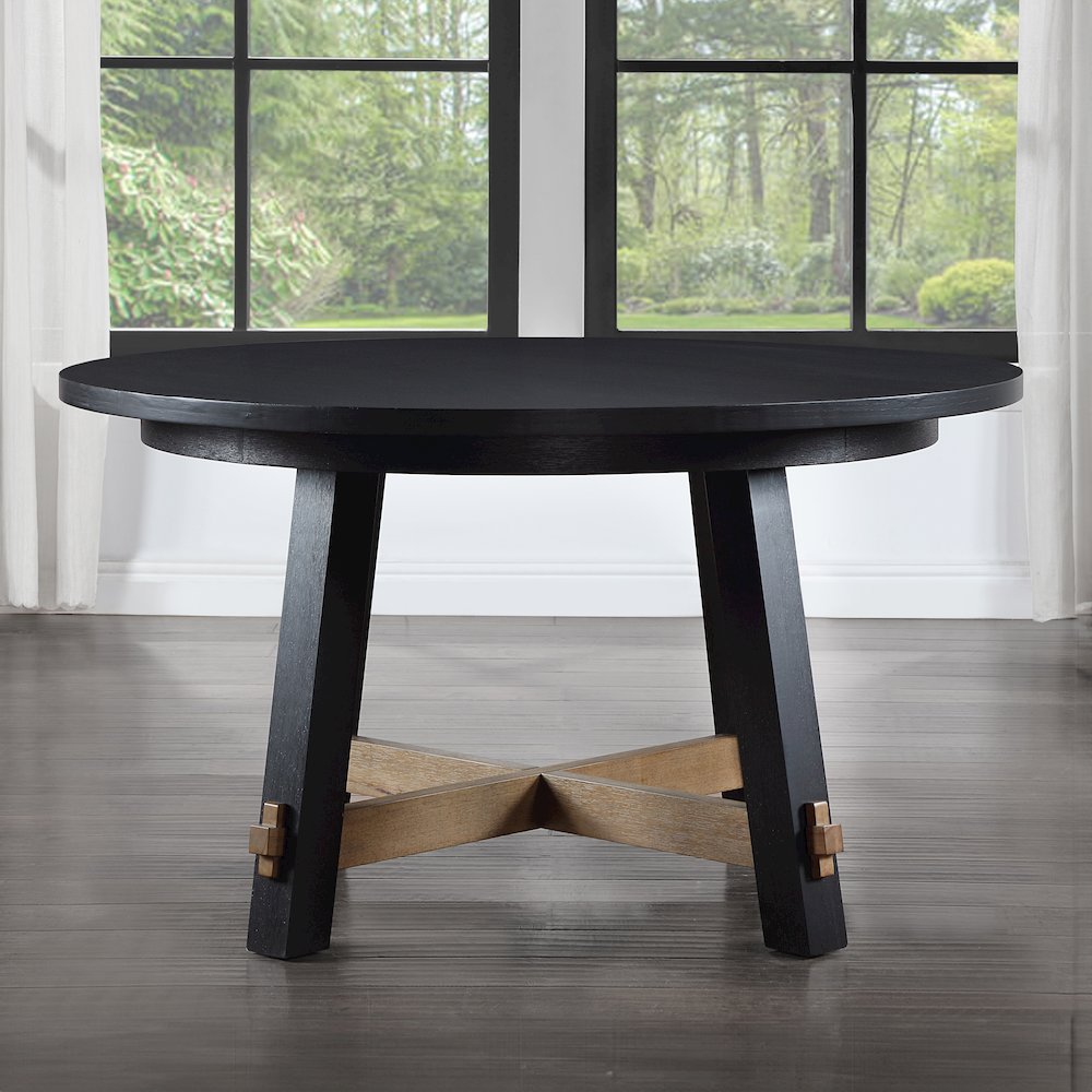 Aubrey Black 5pc Round Dining Set