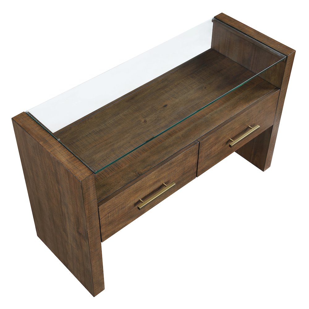Garland Glass Top Sofa Table, Toffee Finish