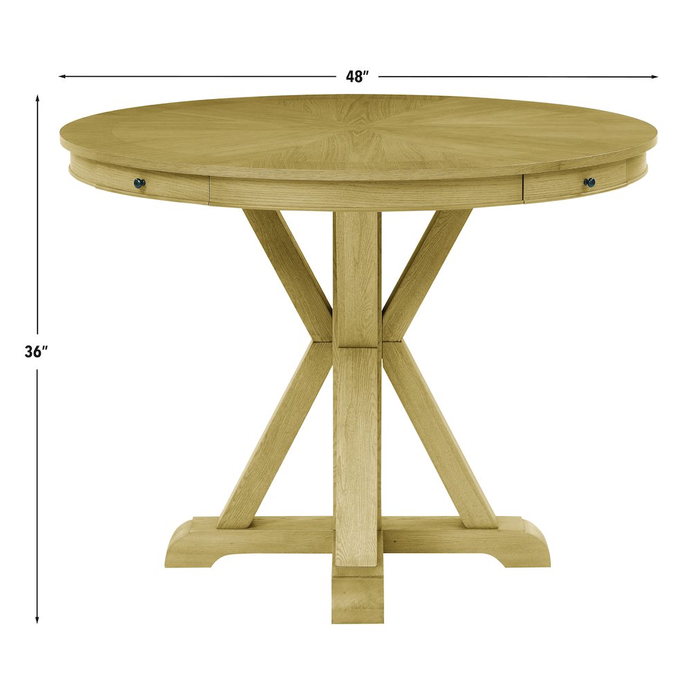 Rylie Counter Table & 4 Swivel Counter Chairs, Natural Finish