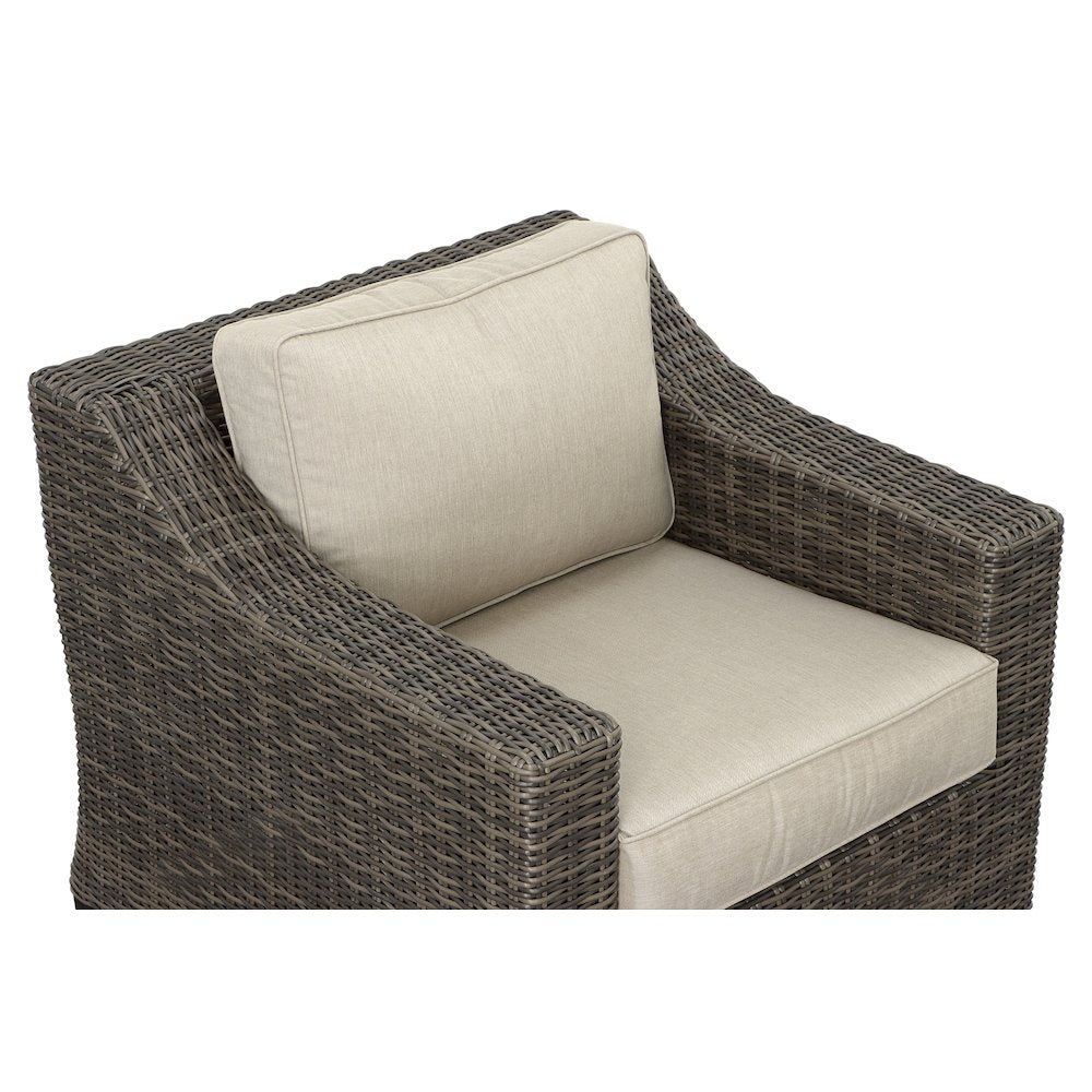 Jones Lounge Chair w/ Half Round Wicker Set of Two
