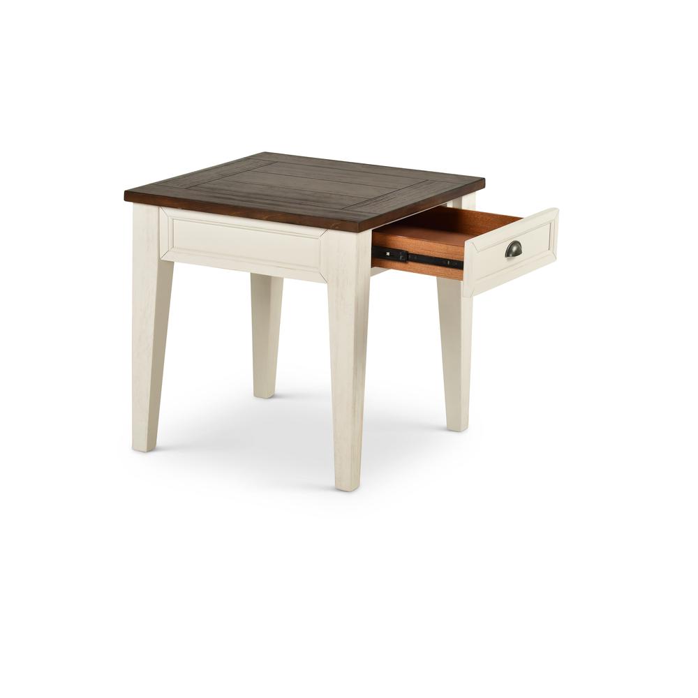 Cayla End Table Dark Oak/White