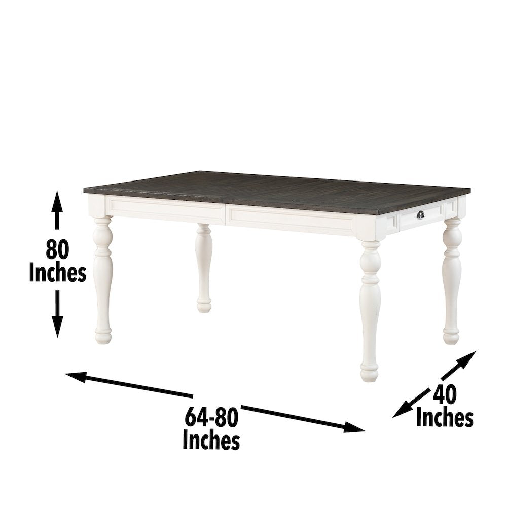 Joanna Two tone 7pc dining w bench