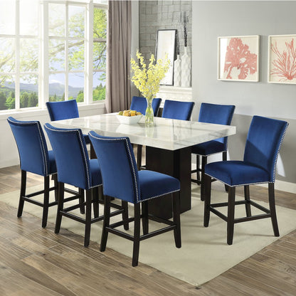 Camila 9PC Rectangle Counter Set Blue Chair