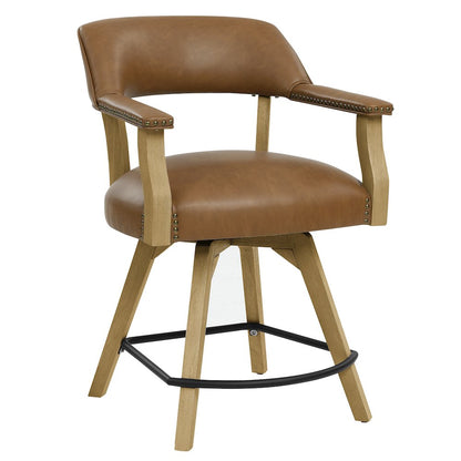 Rylie Counter Table & 4 Swivel Counter Chairs, Natural Finish