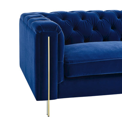 Charlene Blue Velvet Sofa Love 2PC