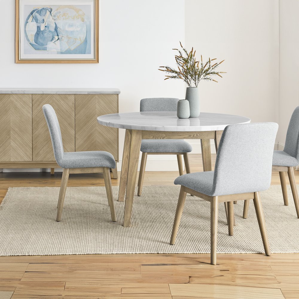 Vida 48" Round White Marble Dining Table