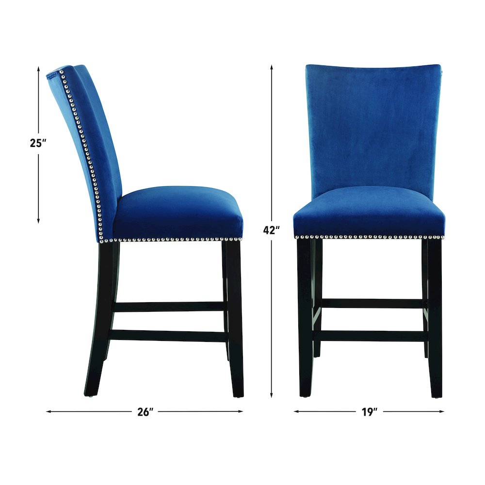Camila 5PC Rectangle Counter Set Blue Chair