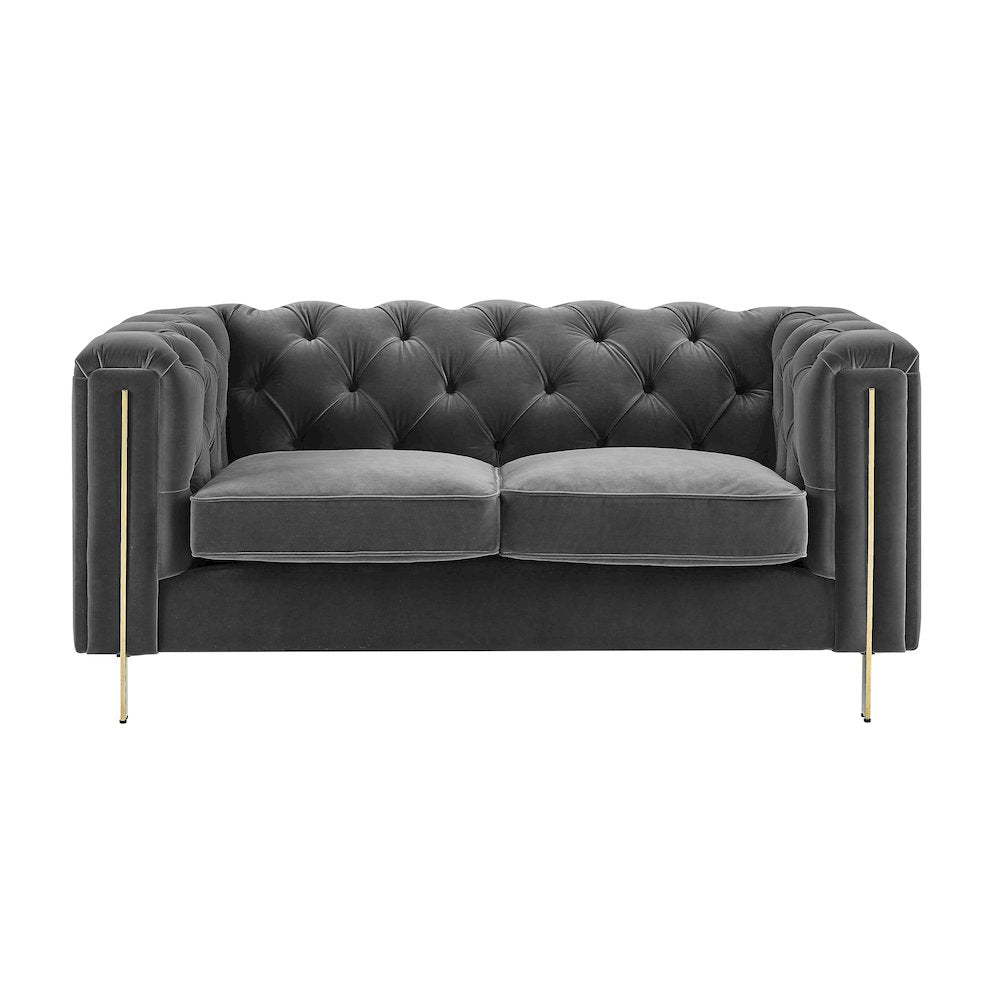 Charlene Gray Velvet Loveseat