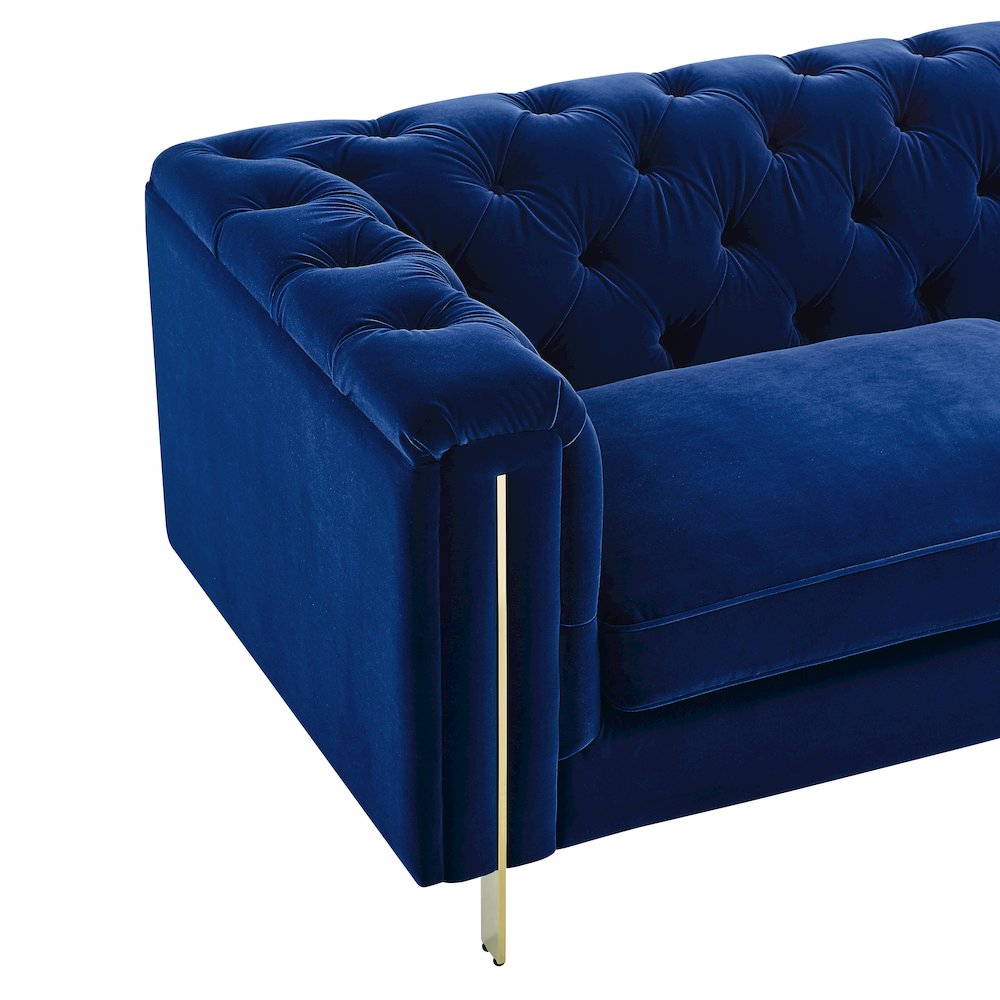 Charlene Blue Velvet Sofa Love 2PC