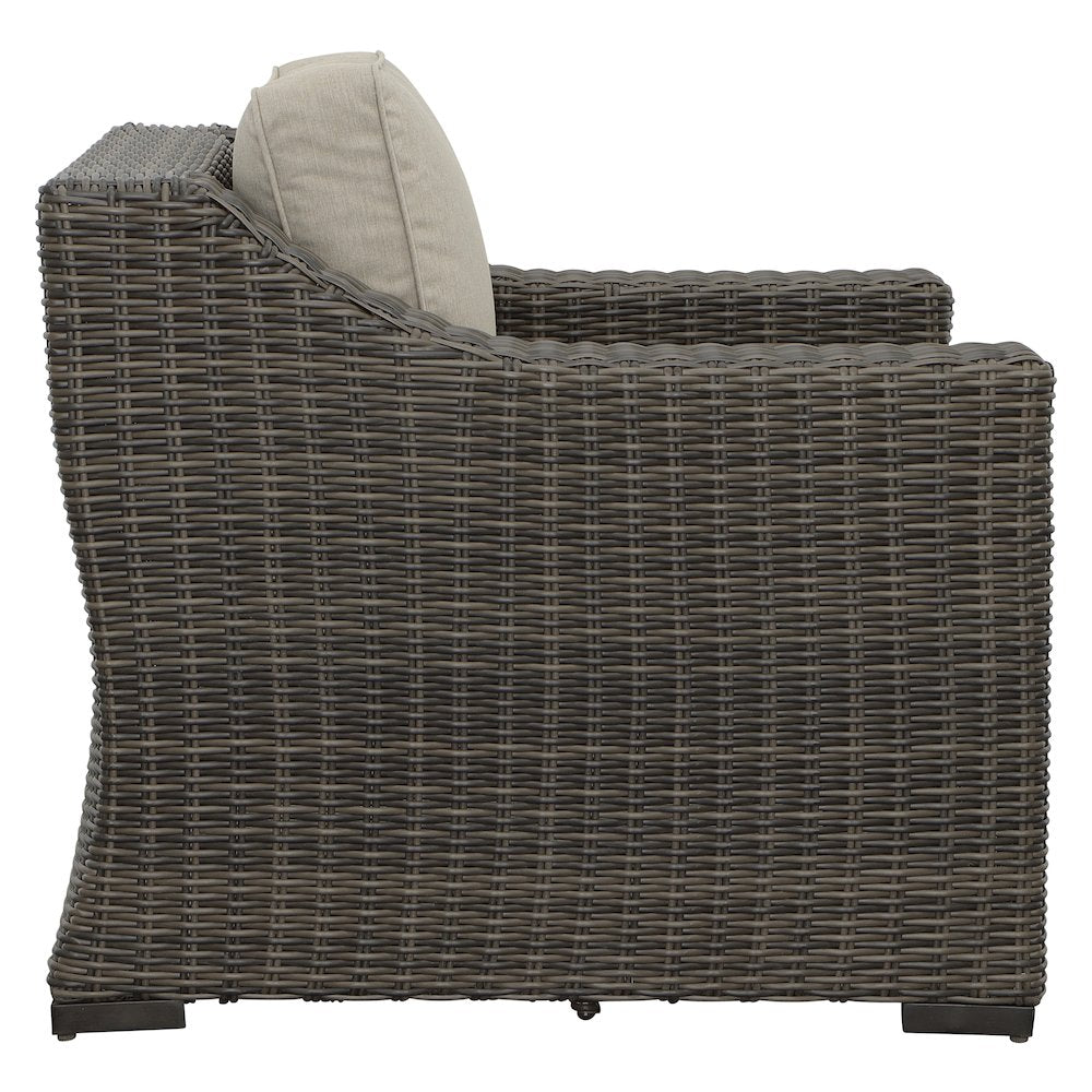 Jones Lounge Chair w/ Half Round Wicker Set of Two