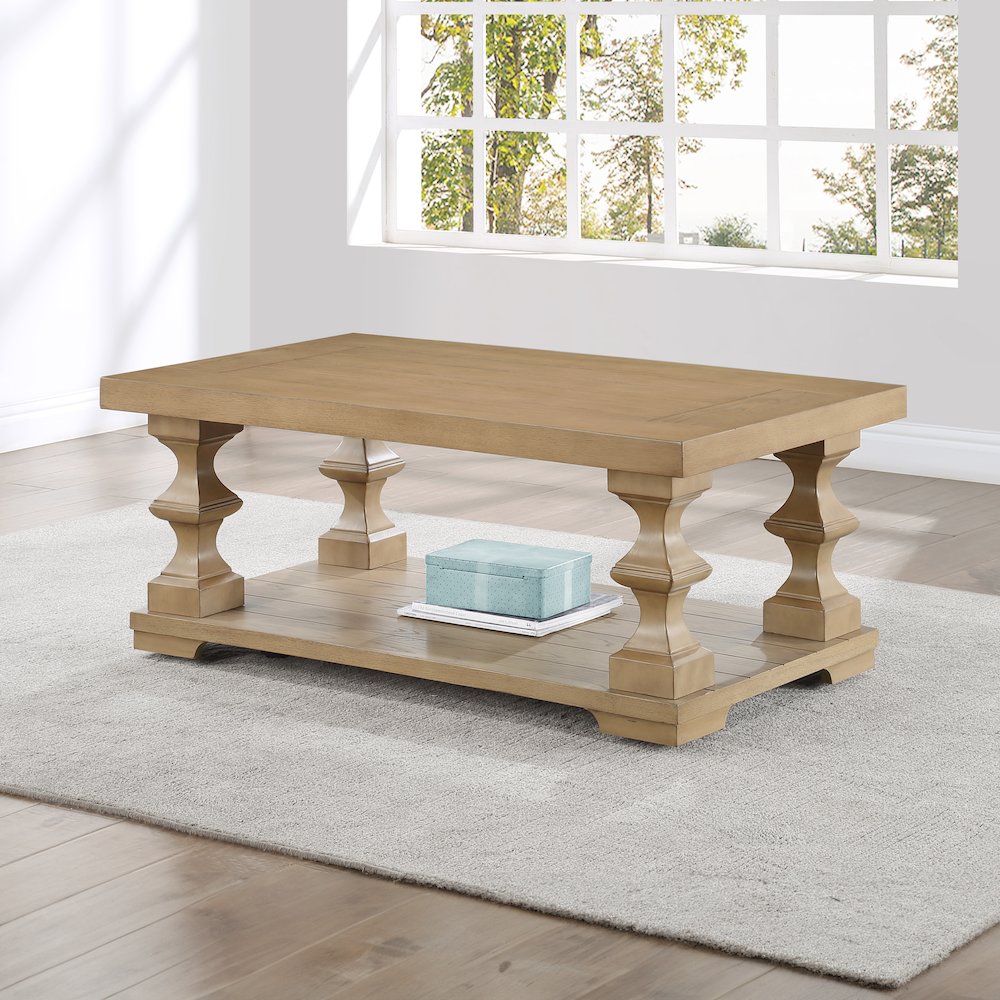 Dory Coffee Table with Casters, Sand