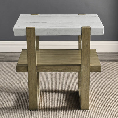 Perth 3-Piece Marble Top Occasional Set (Cocktail Table & Two End Tables)