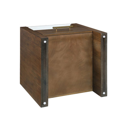 Garland Glass Top End Table, Toffee Finish