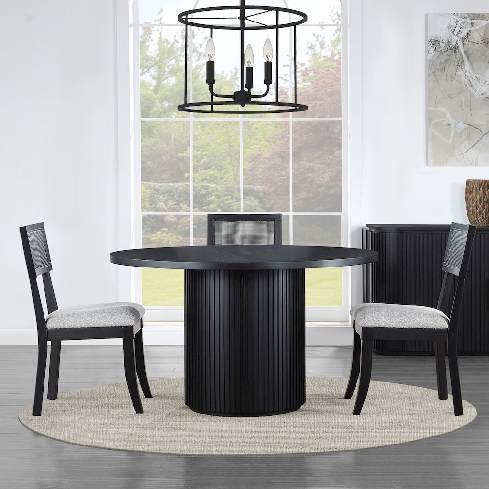 Colvin 52" Round Dining Table, Black